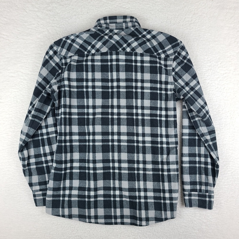 Eddie Bauer Flannel Shirt Mens Small Gray White Plaid Blanket Soft Button Down‎ - Picture 9 of 11